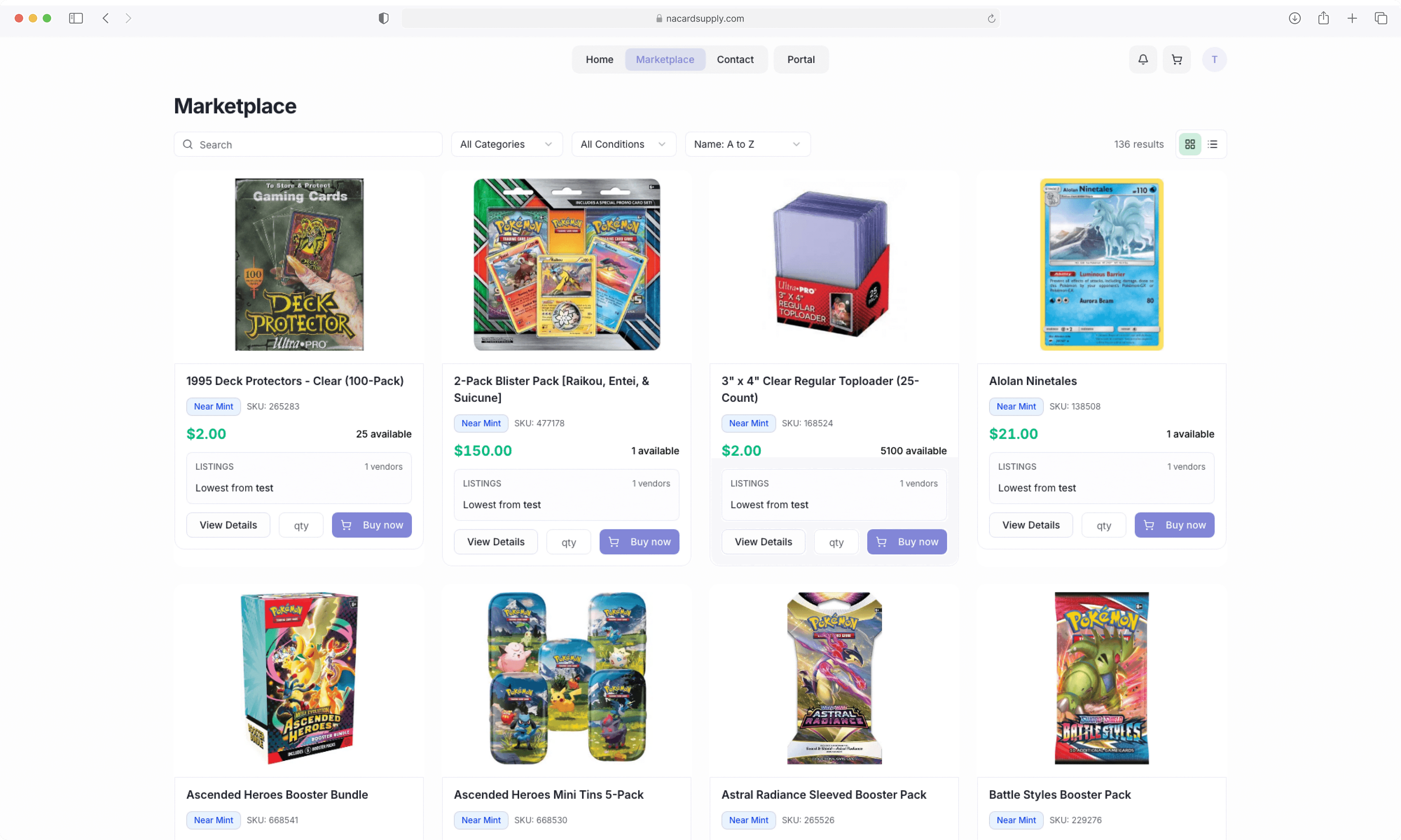 NACardSupply marketplace